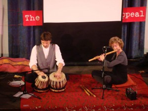 Akash performing at the Music for Bhopal 30th anniversary concert