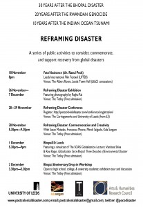 Events held in Leeds as part of the Reframing Disaster project