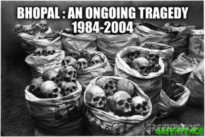 Skulls, Bhopal 2001 Skulls discarded after research at the Hamidia Hospital. Medical experts believe that the Methyl Isocyanate (MIC) gas inhaled by the people of Bhopal may have affected the brain. ©2001 GREENPEACE/RAGHU RAI