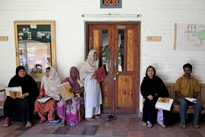 Patients waiting to be seen by a doctor at the Sambhavna Clinic. The Sambhavna Clinic provides free medical treatment to those affected by the gas or suffering from illnesses caused by the contaminated water.